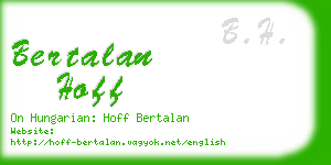 bertalan hoff business card